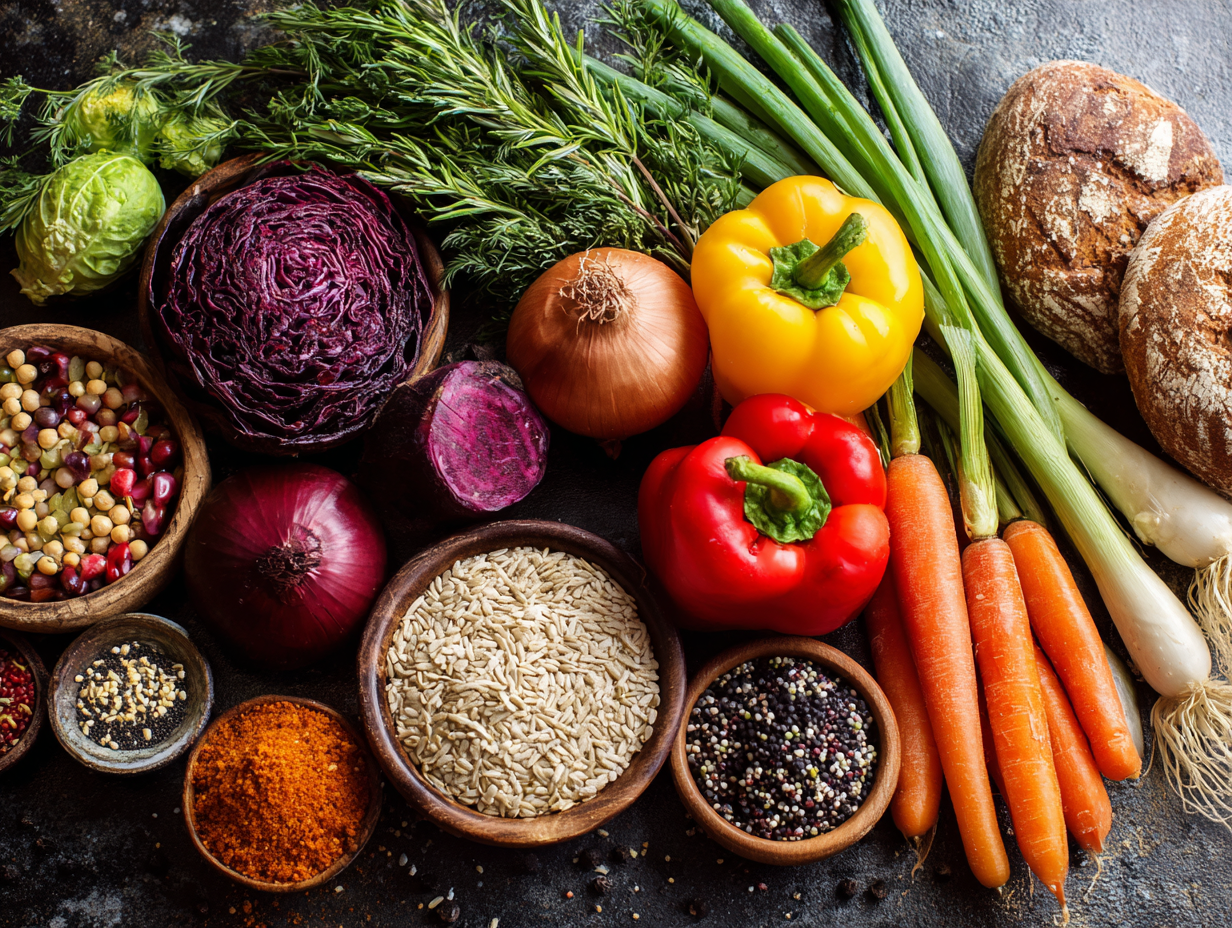 Zdravé ingrediencie na stole